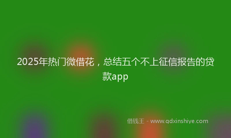 2025年热门微借花，总结五个不上征信报告的贷款app