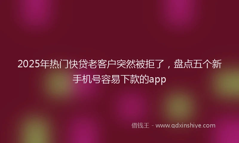 2025年热门快贷老客户突然被拒了，盘点五个新手机号容易下款的app