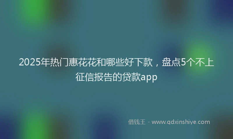 2025年热门惠花花和哪些好下款，盘点5个不上征信报告的贷款app