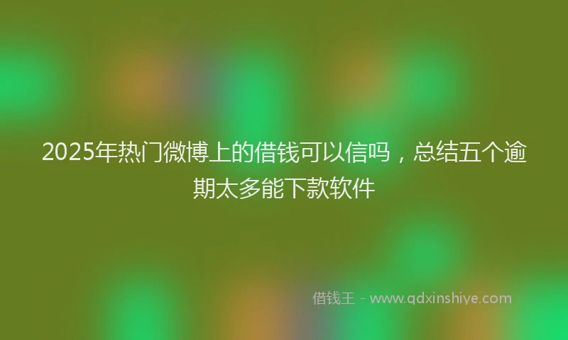 2025年热门微博上的借钱可以信吗，总结五个逾期太多能下款软件