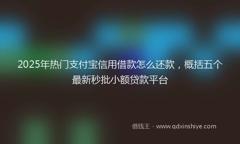 2025年热门支付宝信用借款怎么还款，概括五个最新秒批小额贷款平台