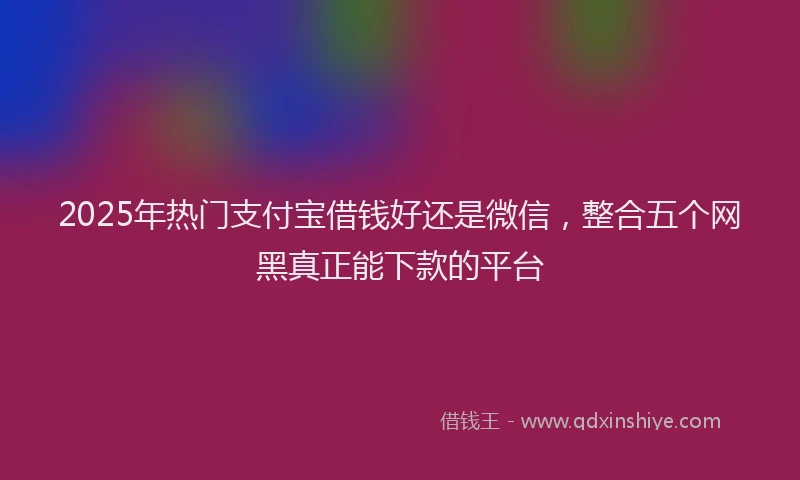 2025年热门支付宝借钱好还是微信，整合五个网黑真正能下款的平台