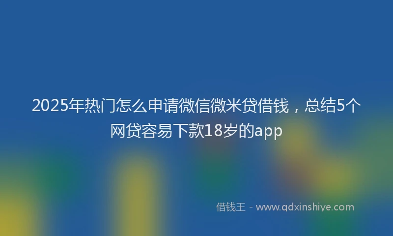2025年热门怎么申请微信微米贷借钱，总结5个网贷容易下款18岁的app