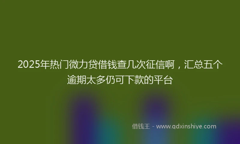 2025年热门微力贷借钱查几次征信啊，汇总五个逾期太多仍可下款的平台