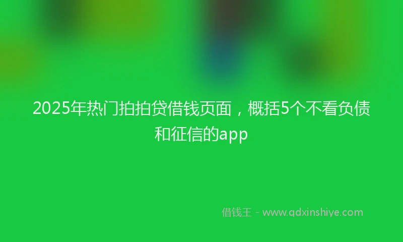 2025年热门拍拍贷借钱页面，概括5个不看负债和征信的app
