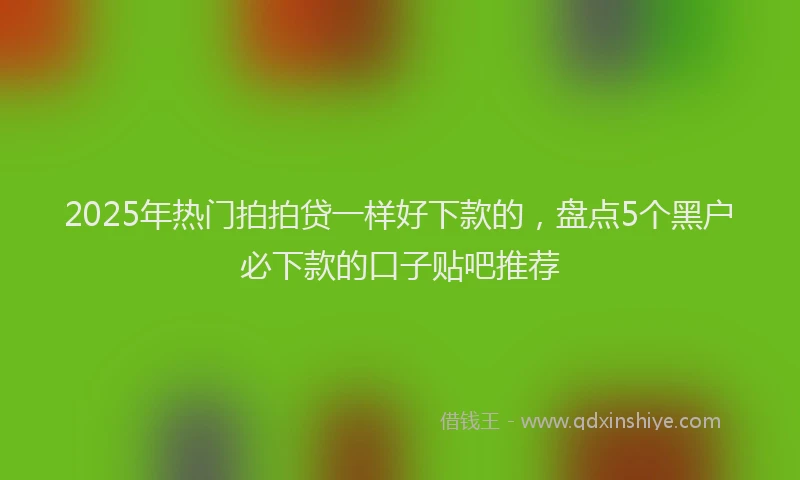 2025年热门拍拍贷一样好下款的，盘点5个黑户必下款的口子贴吧推荐