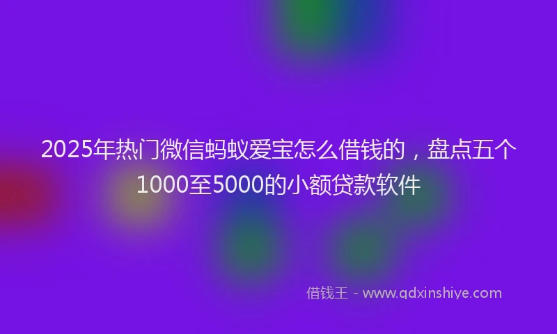 2025年热门微信蚂蚁爱宝怎么借钱的，盘点五个1000至5000的小额贷款软件
