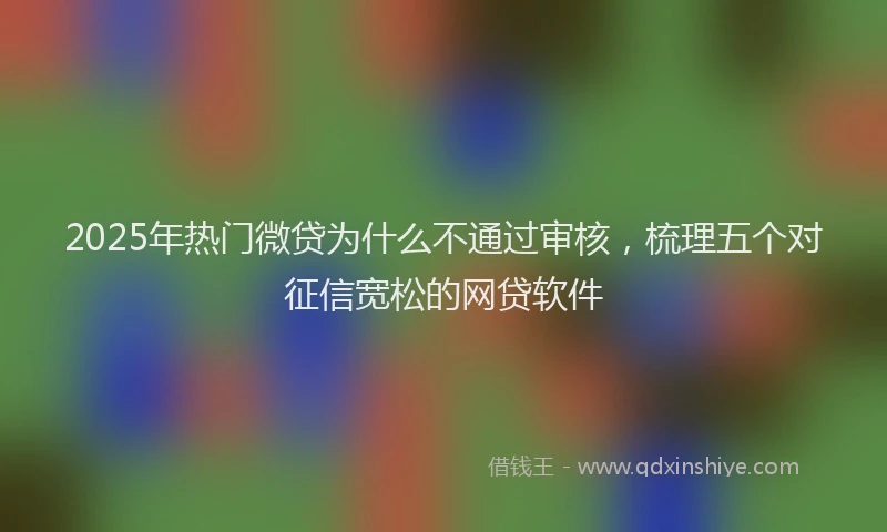 2025年热门微贷为什么不通过审核，梳理五个对征信宽松的网贷软件