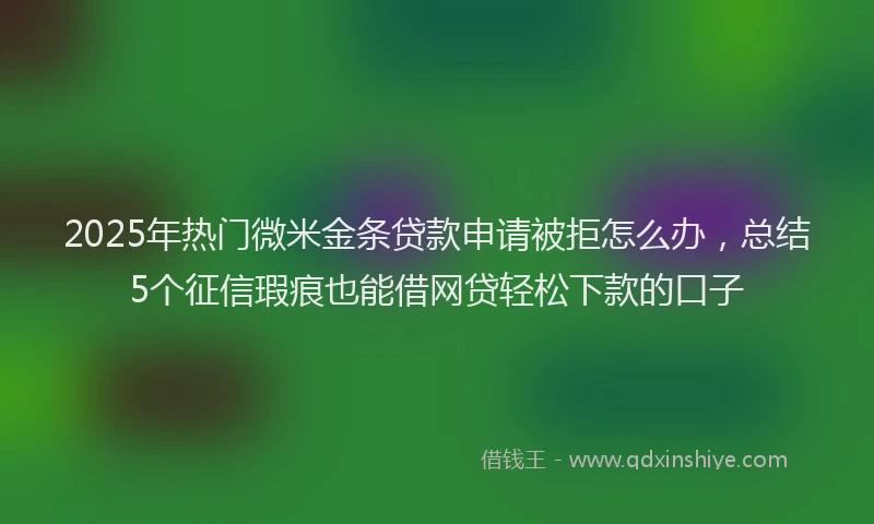2025年热门微米金条贷款申请被拒怎么办，总结5个征信瑕疵也能借网贷轻松下款的口子