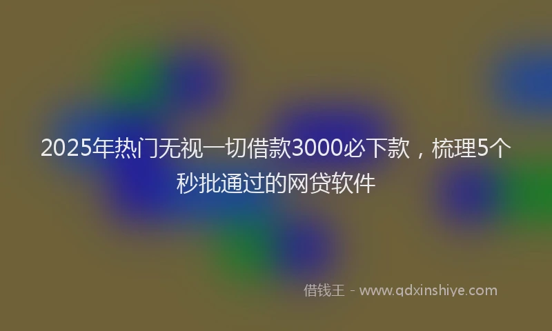 2025年热门无视一切借款3000必下款，梳理5个秒批通过的网贷软件