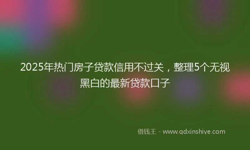 2025年热门房子贷款信用不过关，整理5个无视黑白的最新贷款口子