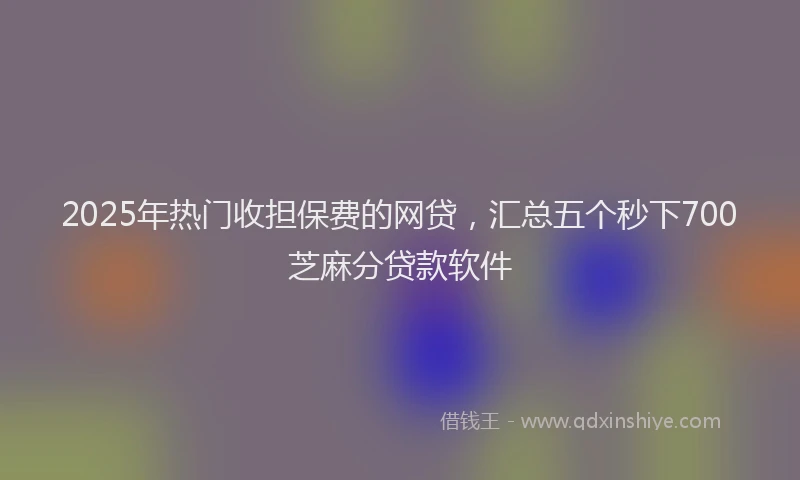 2025年热门收担保费的网贷，汇总五个秒下700芝麻分贷款软件