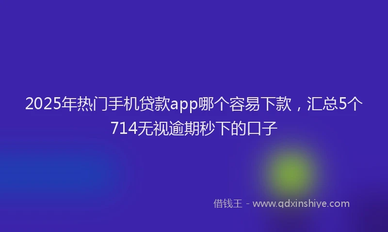 2025年热门手机贷款app哪个容易下款，汇总5个714无视逾期秒下的口子