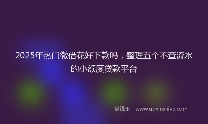 2025年热门微借花好下款吗，整理五个不查流水的小额度贷款平台