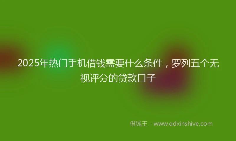 2025年热门手机借钱需要什么条件，罗列五个无视评分的贷款口子