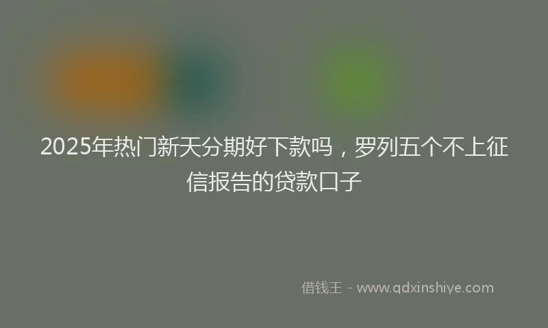 2025年热门新天分期好下款吗，罗列五个不上征信报告的贷款口子