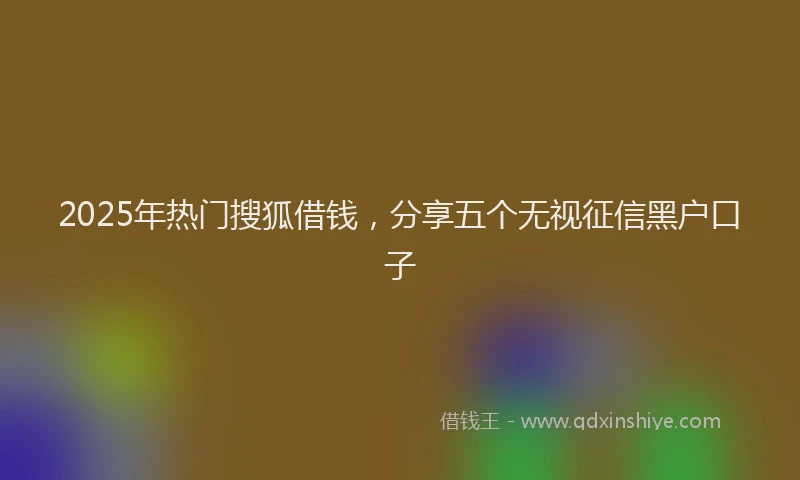 2025年热门搜狐借钱，分享五个无视征信黑户口子