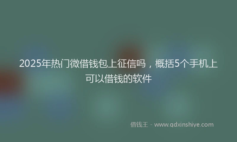 2025年热门微借钱包上征信吗，概括5个手机上可以借钱的软件