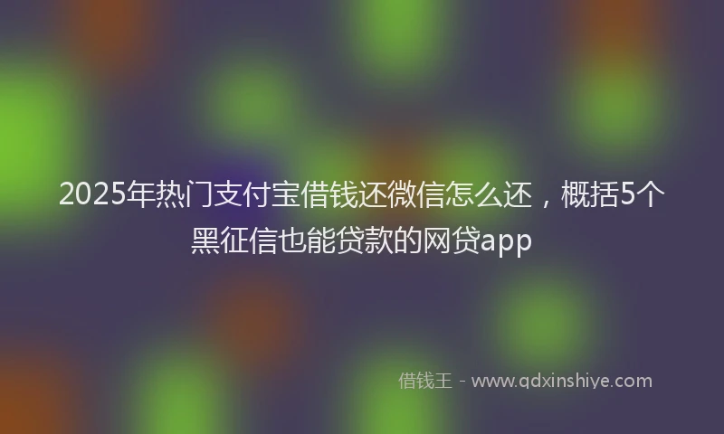 2025年热门支付宝借钱还微信怎么还，概括5个黑征信也能贷款的网贷app