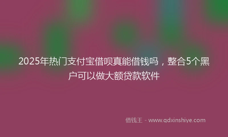 2025年热门支付宝借呗真能借钱吗，整合5个黑户可以做大额贷款软件