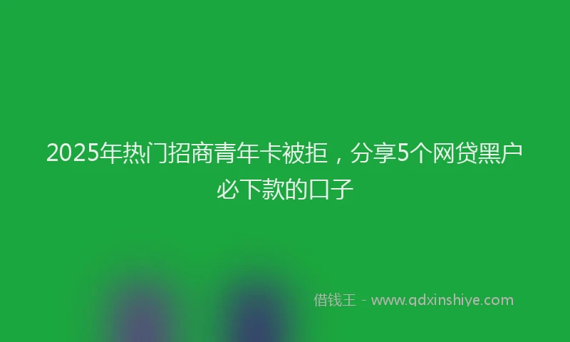 2025年热门招商青年卡被拒，分享5个网贷黑户必下款的口子