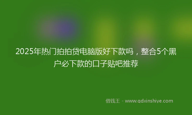 2025年热门拍拍贷电脑版好下款吗，整合5个黑户必下款的口子贴吧推荐