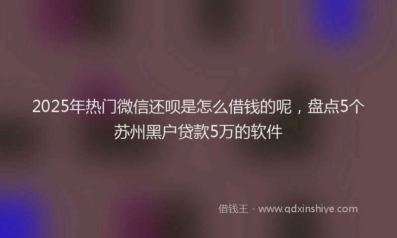 2025年热门微信还呗是怎么借钱的呢，盘点5个苏州黑户贷款5万的软件