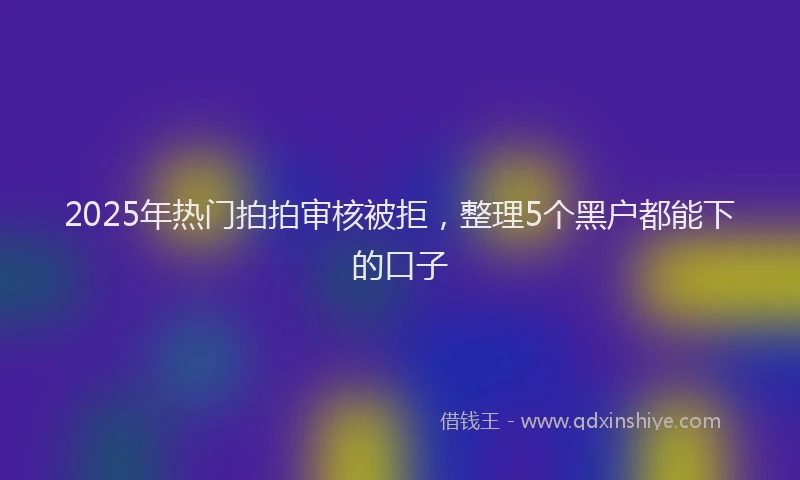 2025年热门拍拍审核被拒，整理5个黑户都能下的口子