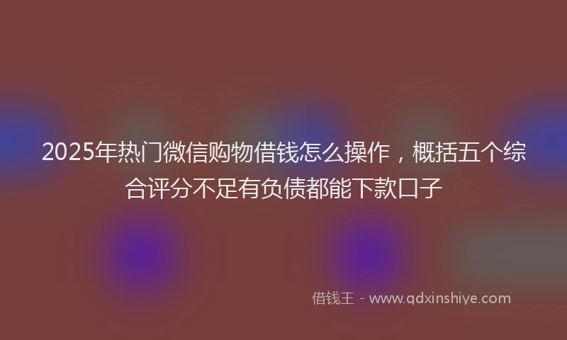 2025年热门微信购物借钱怎么操作，概括五个综合评分不足有负债都能下款口子