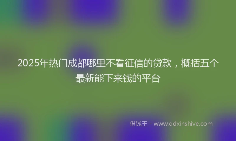 2025年热门成都哪里不看征信的贷款，概括五个最新能下来钱的平台