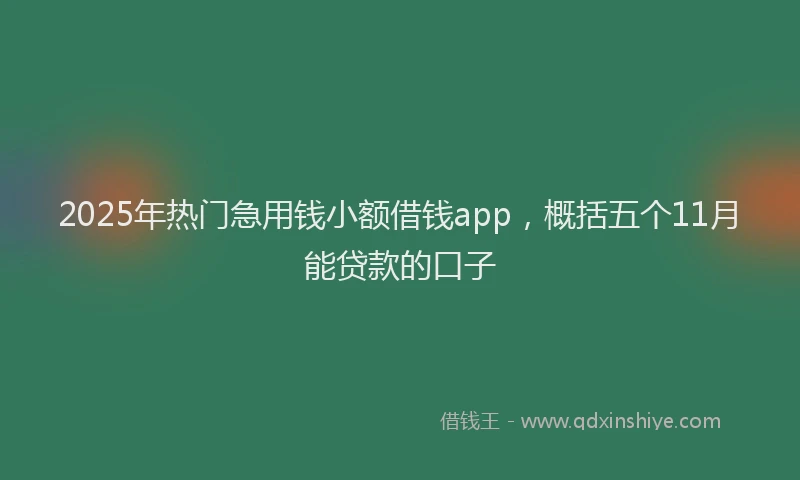 2025年热门急用钱小额借钱app，概括五个11月能贷款的口子