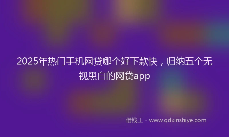 2025年热门手机网贷哪个好下款快，归纳五个无视黑白的网贷app