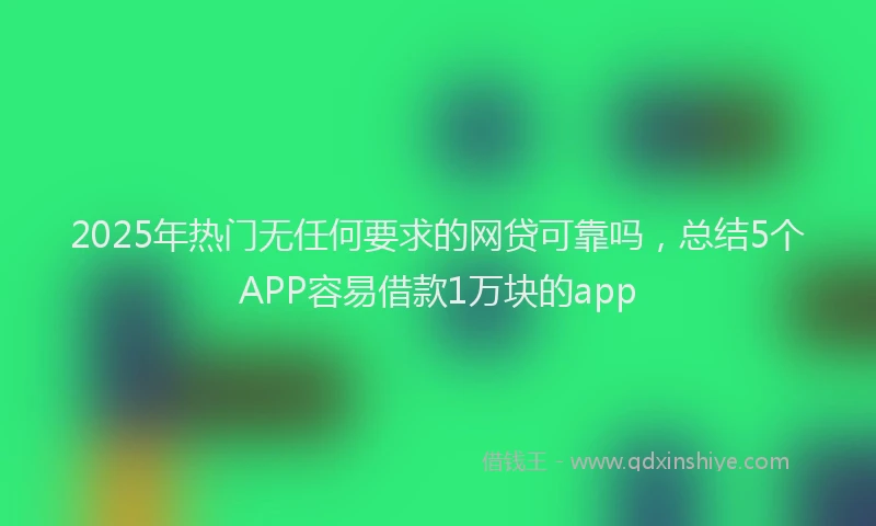 2025年热门无任何要求的网贷可靠吗，总结5个APP容易借款1万块的app