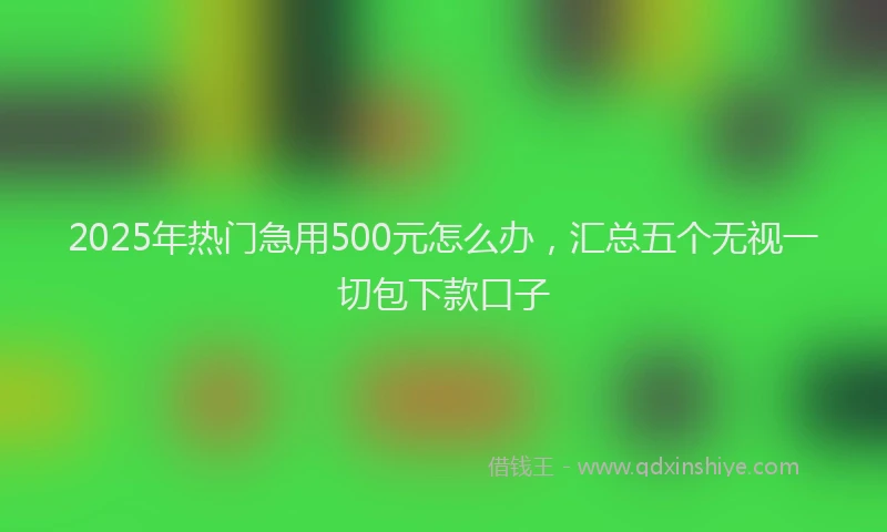 2025年热门急用500元怎么办，汇总五个无视一切包下款口子