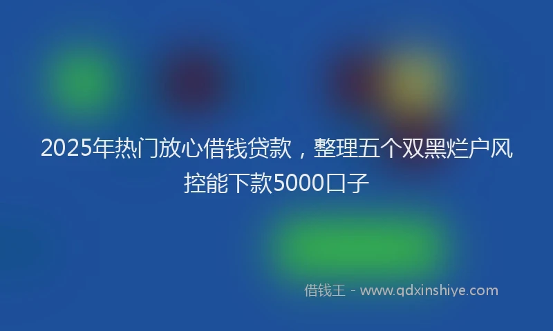 2025年热门放心借钱贷款，整理五个双黑烂户风控能下款5000口子
