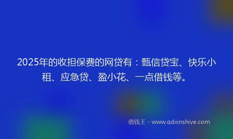 2025年的收担保费的网贷有：甄信贷宝、快乐小租、应急贷、盈小花、一点借钱等。