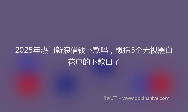 2025年热门新浪借钱下款吗，概括5个无视黑白花户的下款口子