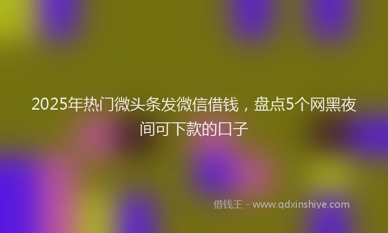 2025年热门微头条发微信借钱，盘点5个网黑夜间可下款的口子