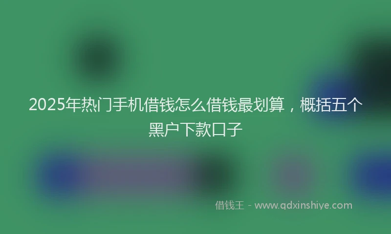 2025年热门手机借钱怎么借钱最划算，概括五个黑户下款口子