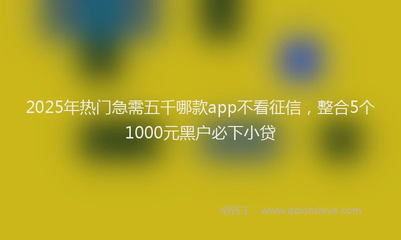 2025年热门急需五千哪款app不看征信，整合5个1000元黑户必下小贷