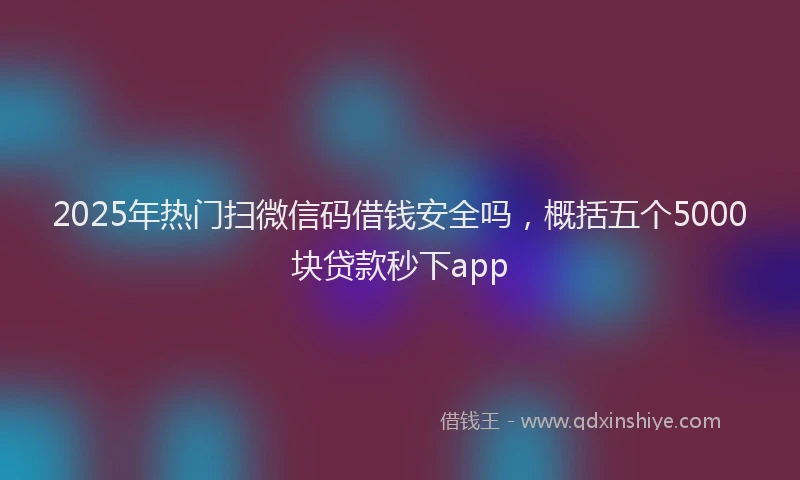 2025年热门扫微信码借钱安全吗，概括五个5000块贷款秒下app