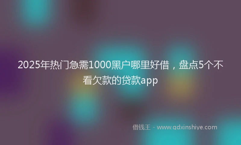 2025年热门急需1000黑户哪里好借，盘点5个不看欠款的贷款app