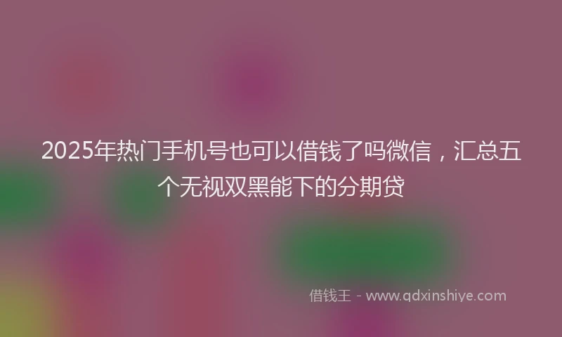 2025年热门手机号也可以借钱了吗微信，汇总五个无视双黑能下的分期贷