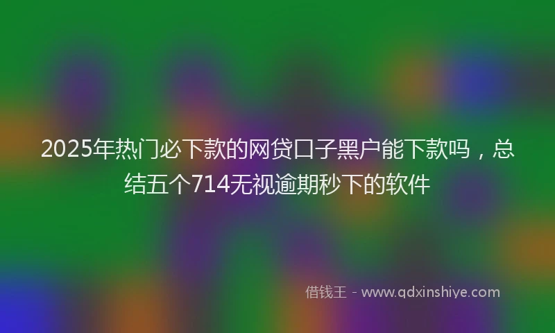 2025年热门必下款的网贷口子黑户能下款吗，总结五个714无视逾期秒下的软件