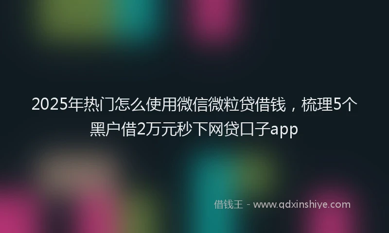 2025年热门怎么使用微信微粒贷借钱，梳理5个黑户借2万元秒下网贷口子app