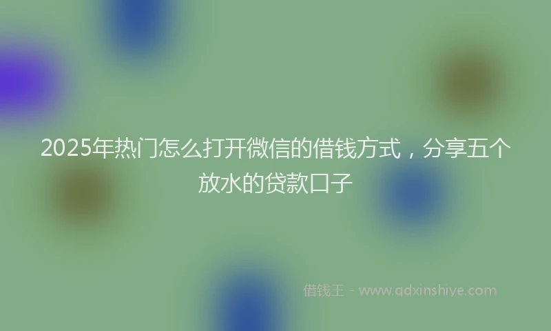 2025年热门怎么打开微信的借钱方式，分享五个放水的贷款口子