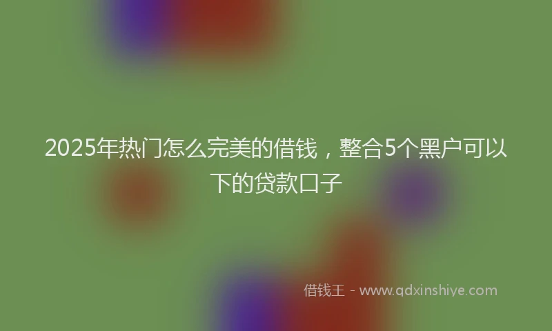 2025年热门怎么完美的借钱，整合5个黑户可以下的贷款口子