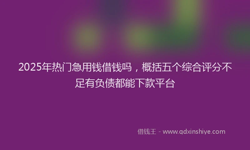 2025年热门急用钱借钱吗，概括五个综合评分不足有负债都能下款平台