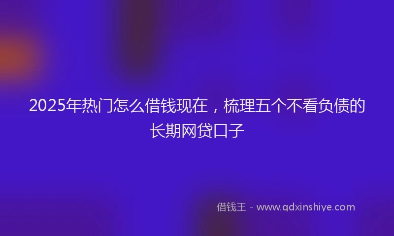 2025年热门怎么借钱现在，梳理五个不看负债的长期网贷口子