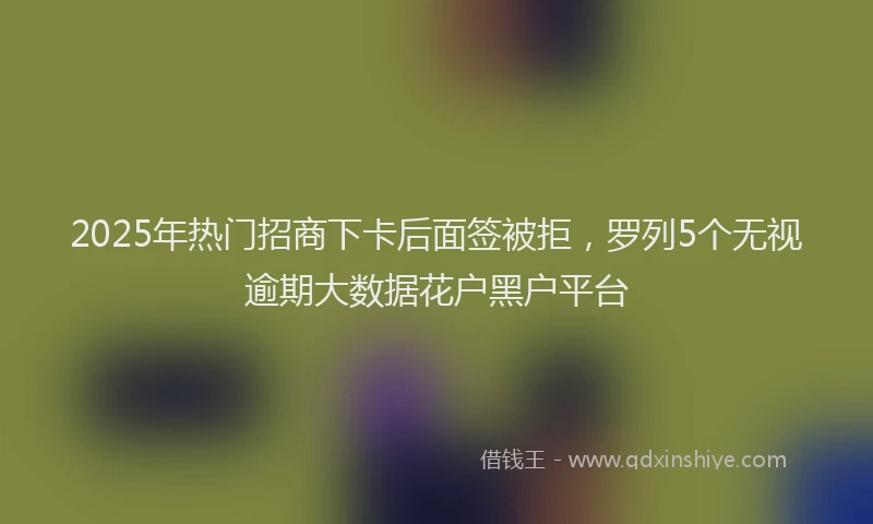 2025年热门招商下卡后面签被拒，罗列5个无视逾期大数据花户黑户平台